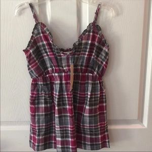 NWT- Motherhood Maternity Plaid Tank Top Sz Sm